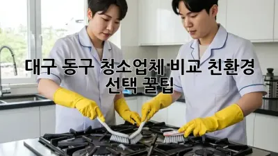 대구 동구 청소업체 비교🧹✨ 친환경 선택 꿀팁!